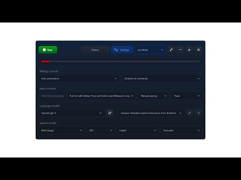 SpeechPulse Version 10 Demo: Live Dictation, File Mode, and System Audio Mode