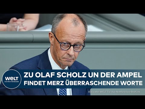 REGIERUNGSERKLÄRUNG IM BUNDESTAG: Mit Blick auf Olaf Scholz wir Kanzler Merz ungewöhnlich emotional