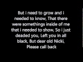 Nicki Minaj - Dear old nicki LYRICS