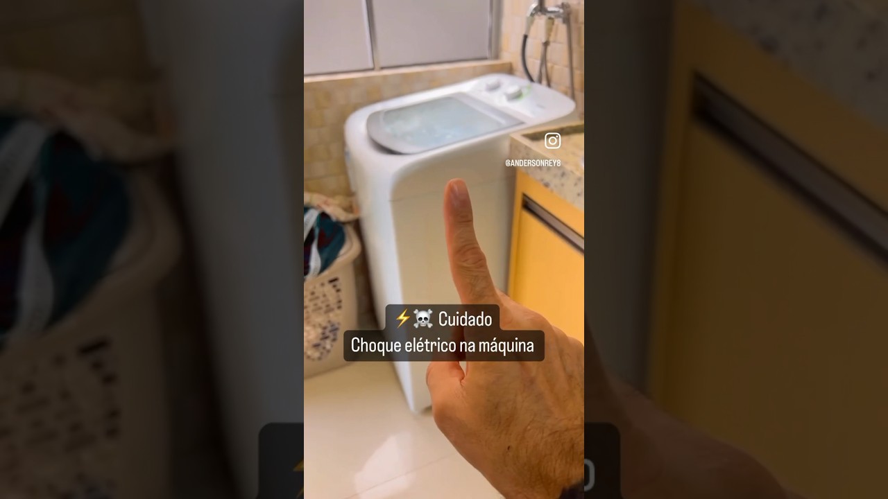 🔴Choque na máquina de lavar roupas. #refrimaq #maquinadelavar
