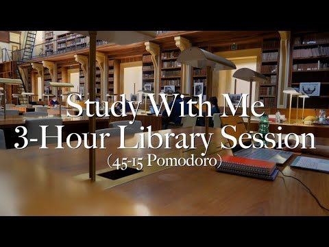 Study With Me: 3-Hour Live Library Session [Background Noise] - Study With Antonio, 45-15 Pomodoro