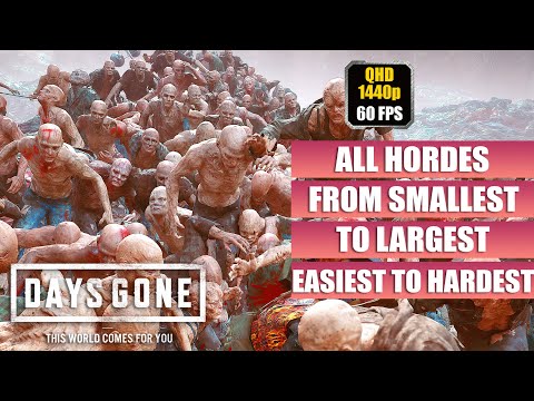 Days Gone [ALL HORDES - Easiest to Hardest - Smallest to Largest] Ranked By Size & By Difficulty PC