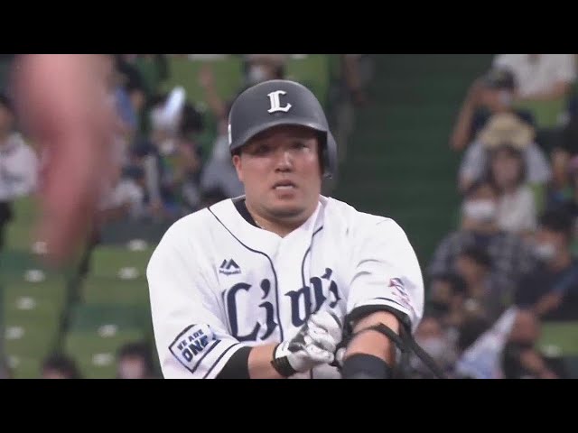 【4回裏】反撃の狼煙を上げる!! ライオンズ・山川穂高が左中間を破るタイムリー2ベースヒット!! 2022年6月19日 埼玉西武ライオンズ 対 オリックス・バファローズ