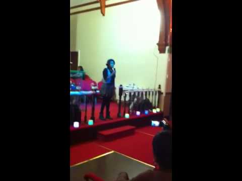 Tia singing in church