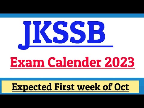 Jkssb Exam Calender Expected in First Week of October