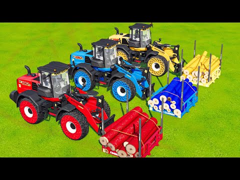 LAND OF COLORS ! TIMBER LOAD & TRANSPORT with WHEEL LOADERS ! COLORED FORESTRY - FS22