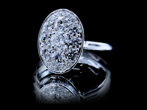 F&B Jewelry Showcase: Custom FAB Round Moissanite 5mm to 1.8mm Cluster Setting Ring