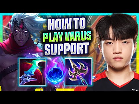 LEARN HOW TO PLAY VARUS SUPPORT LIKE A PRO! - T1 Keria Plays Varus Support vs Brand! |