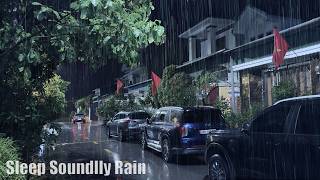 Gentle Rain Sounds on a Quiet Alley | Sleeping Peacefully Inside a Parked Car