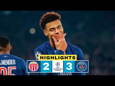 AS Monaco vs PSG 2-3 Resumé | Desire Doué Brace | UCL Highlights | Hakimi Goal |  Golovin Red Card