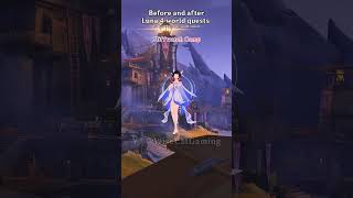 Before & After Luna 4 World Quests!😁 #genshinimpact #shorts #columbina