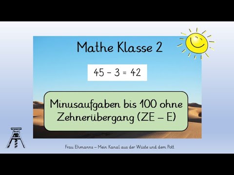 Mathe Klasse 2: Minusaufgaben bis 100 ohne Zehnerübergang, ZE-E, mit „Learningapps“ (Homeschooling)