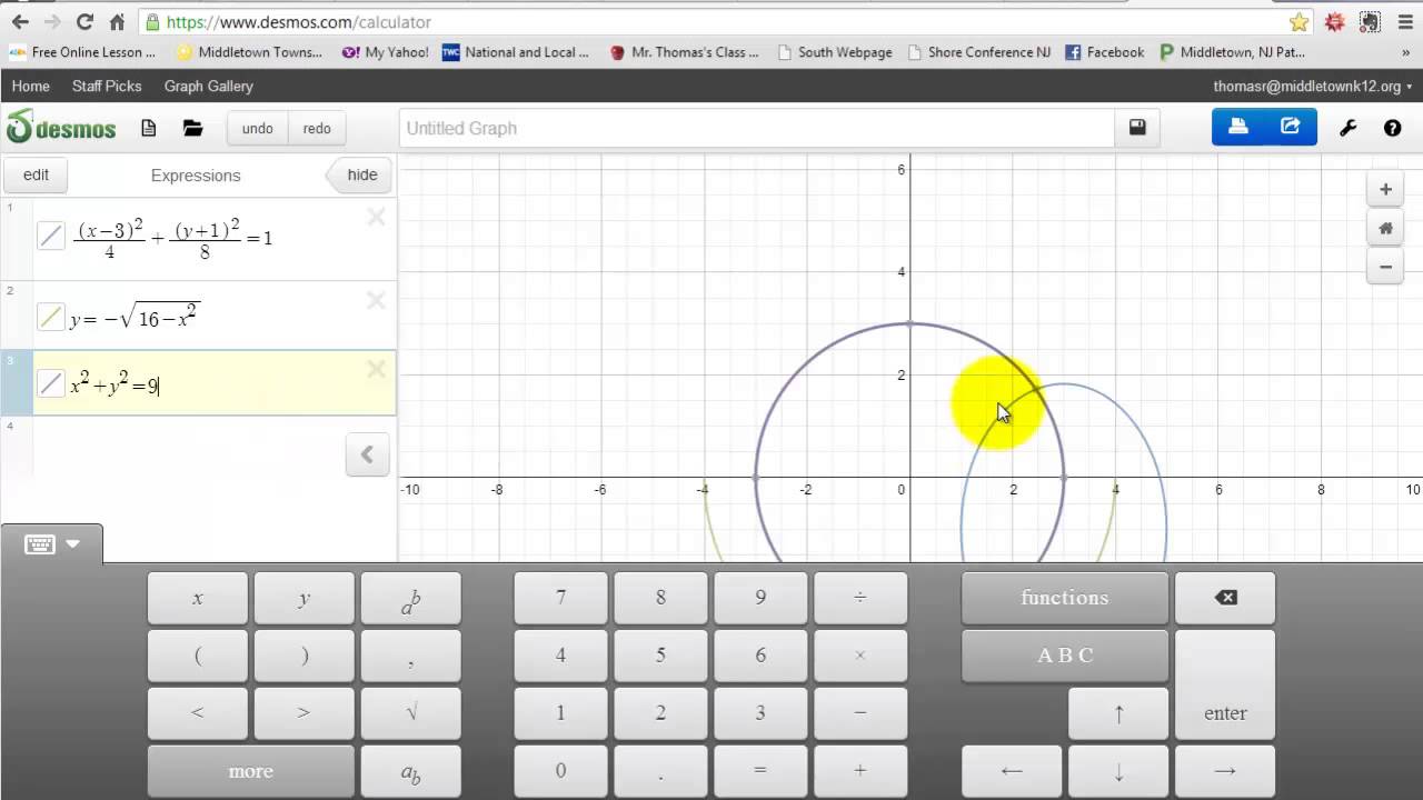 Graphing Conics using Desmos