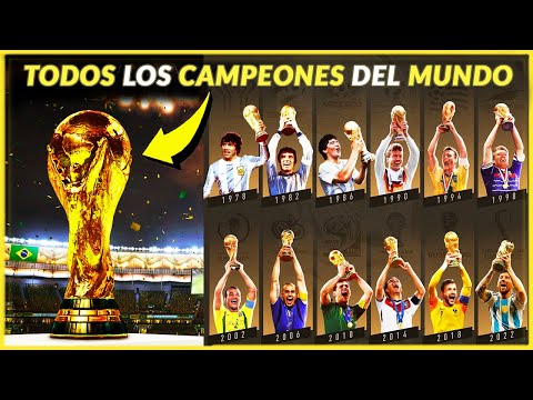 Todos los CAMPEONES y FINALES de los MUNDIALES (1930-2022) 🌟⚽🏆  🇧🇷 🇩🇪 🇮🇹 🇦🇷 🇺🇾  🇫🇷 🇪🇸 🏴󠁧󠁢󠁥󠁮󠁧󠁿