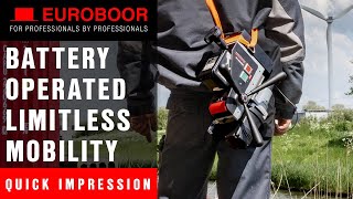 Euroboor AKU magnetická vrtačka EBM 36 mm s dvěma 9Ah bateriemi a nabíječkou EBM36P18V9A