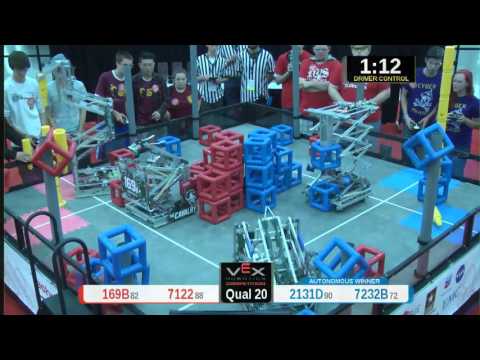 2015 VRC Tech Q20 - 169B 7122 vs 2131D 7232B - 61 to 84 - VEX Worlds 2015 - Technology Division