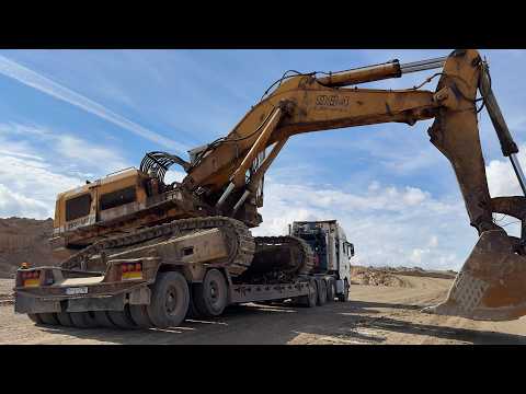 Relocating On Site The Huge Old Liebherr 984 Hydraulic Excavator - Fasoulas Heavy Transports - 4k