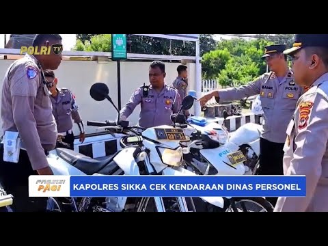 KAPOLRES SIKKA CEK KELENGKAPAN KENDARAAN DINAS POLRES