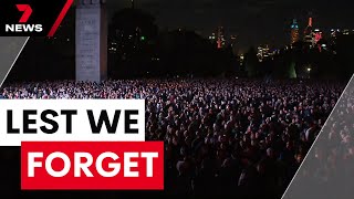 Tens of thousands gather at the Shrine of Remembrance | 7 News Australia