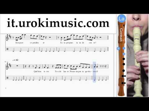 Lezioni di Flauto Dolce G. Romeo Santos - Propuesta Indecente Parte#2 Melodia Tutorial Spartito