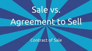 Sale vs. Agreement to Sell | Formation of the Contract of Sale | CA CPT | CS & CMA Foundation
