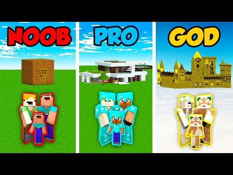 Minecraft NOOB vs. PRO. vs GOD: FAMILY HOUSE BASE in Minecraft! (Animation)