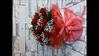 25 Kırmızı gül buketi,rose bouquet