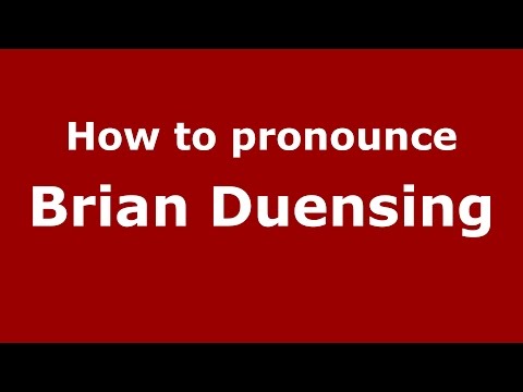 How to pronounce Brian Duensing (American English/US) - PronounceNames.com