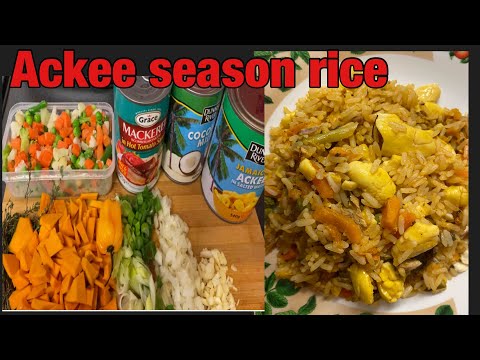 Ackee season rice with coconut milk & tin mackerel 👌