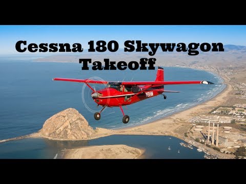 Cessna 180 Skywagon takeoff Crest Airpark S36