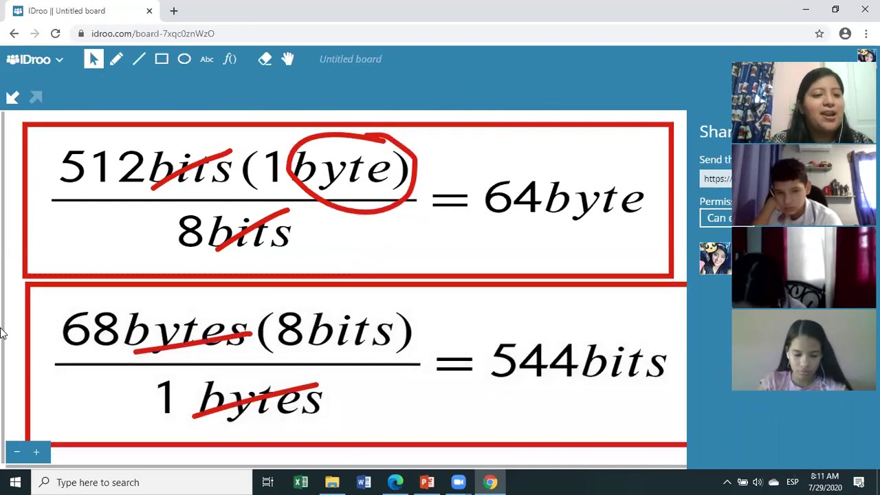 conversiones bits, bytes, kb, mg, gb
