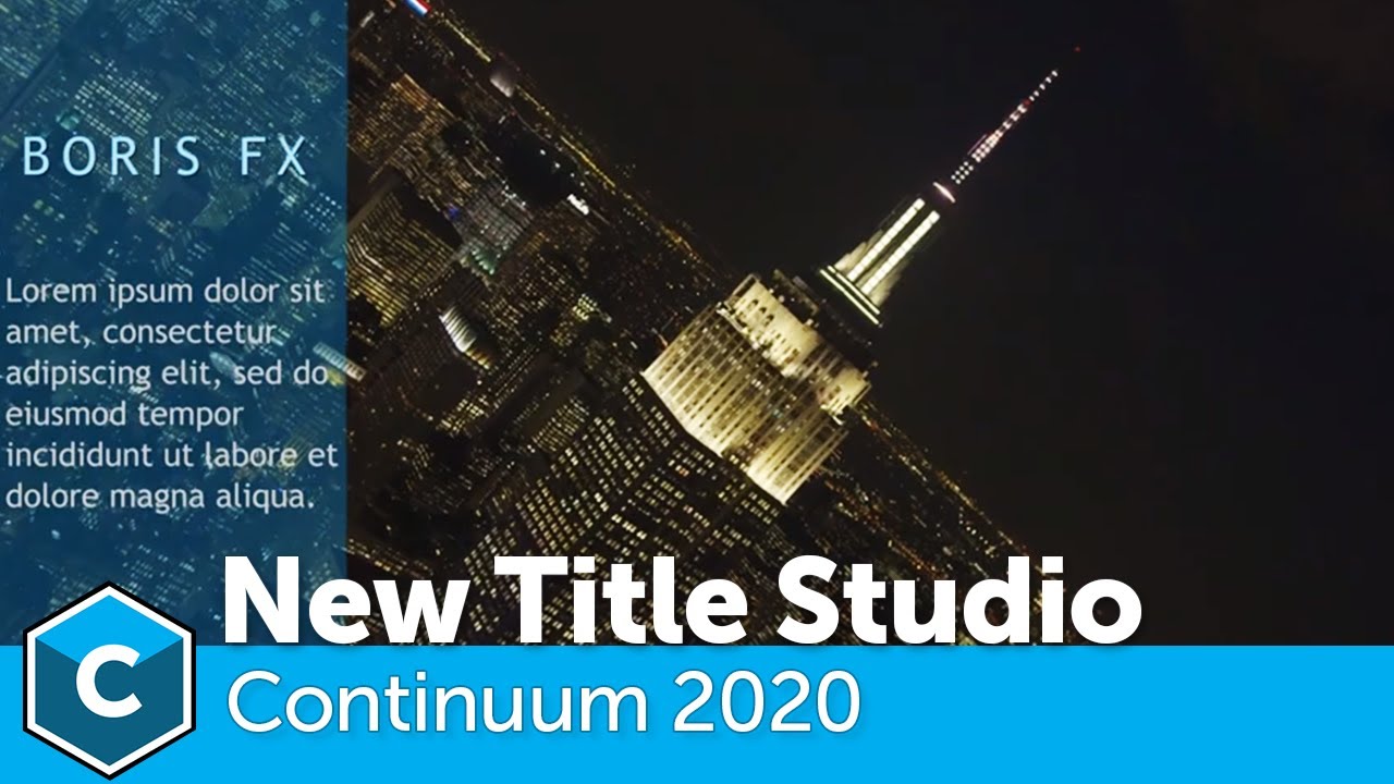 Continuum 2020: Title Studio Improvements