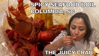 COLUMBIA SC, STREET FOOD TOUR | SPICY SEAFOOD BOIL (THE JUICY CRAB) | BEST BOILING CRABS RESTAURANT