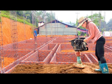 Build A House Worth $100K - Can These Women Do It? Solid Foundation And Pillars / Hoang Thi Niem