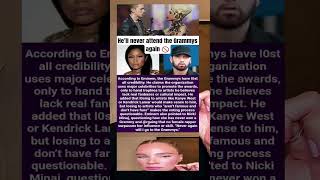 Why Eminem Says He'll NEVER Attend the Grammys Again🙄 #eminem#grammys#hiphopshorts#music#shorts