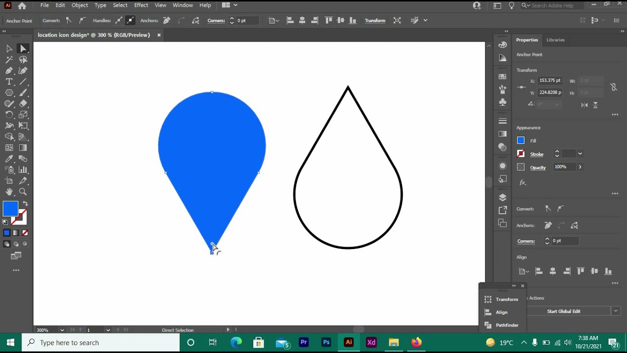 how to create Location Icon in illustrator | About Design