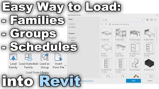 Load Families in Revit + Schedules and Groups - Revit Tutorial