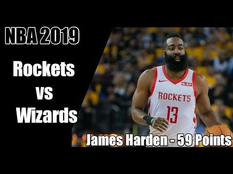 59 Big Points By James Harden | Houston Rockets vs Washington Wizards | Full Game Highlights