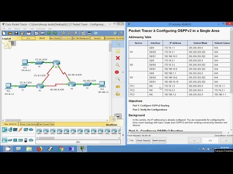8.2.2.7 Packet Tracer - Configuring OSPFv2 in a Single Area