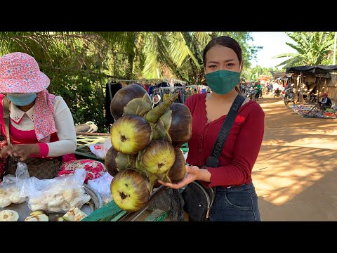 Market show, cook Palm Seed with sweet Rice Dessert recipe - in my village