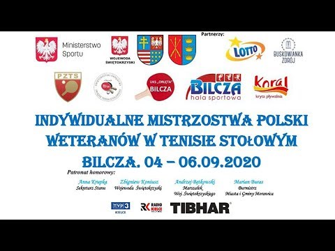 Indywidualne Mistrzostwa Polski Weteranów w Tenisie Stołowym - Bilcza 2020 - stół 1 - 1 dzień