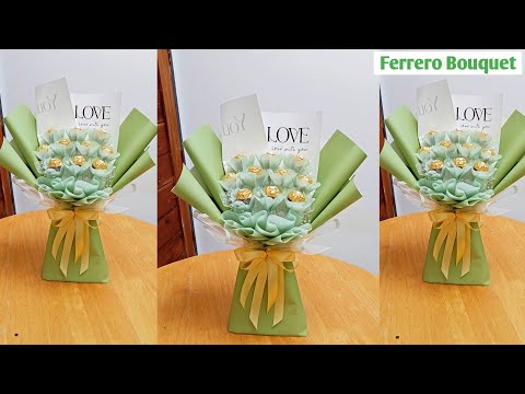 Ferrero Chocolate Bouquet Tutorial #diybouquet #ferrerobouquet