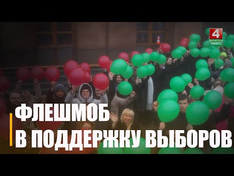 Студенты Гомельского медуниверситета провели флешмоб по случаю единого дня голосования видео