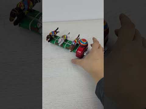 Modern Schylling "Horse Race" Tin Litho Wind Up Toy - Works!