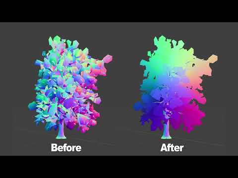 Transfer Sphere Normals on Tree with Blender Python
