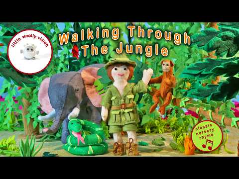 Walking Through The Jungle | Little Woolly Vision - Stop-Motion Animated Nursery Rhymes & Kids Songs