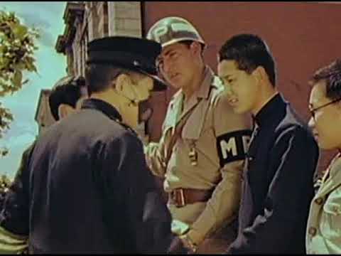 US Military Police Arrest Japanese Men for Black Market Activity in Occupied WW2 Kyoto, Japan