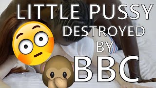 LITTLE PUSSY DESTROYED BY BIG BLACK COCK🍆