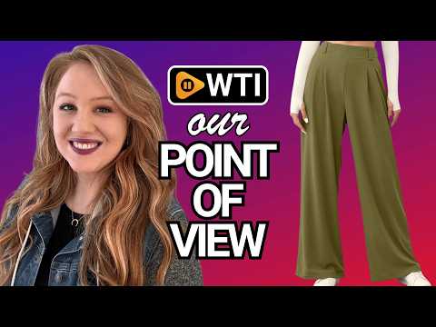 EVALESS Women's Wide Leg Pants Waffle Knit Work Trousers with Pockets | High Waisted - WTI product video review