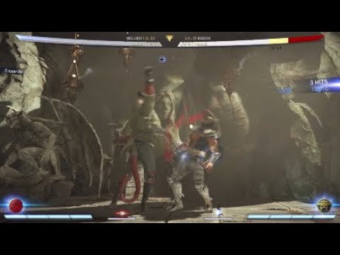 Injustice 2 - Hellboy Reversed Input Setup Into Cross-Up Option Select